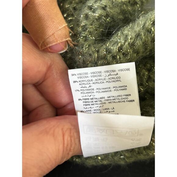 La Fee Maraboutee green Mably sweater, medium, warm, thick, cabincore, sparkle - Picture 6 of 7